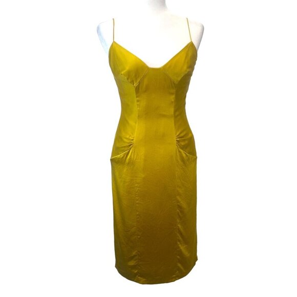Nicole Miller Collection Silk Evening Sundress Gold Yellow Ladies Size 6 - Picture 1 of 8